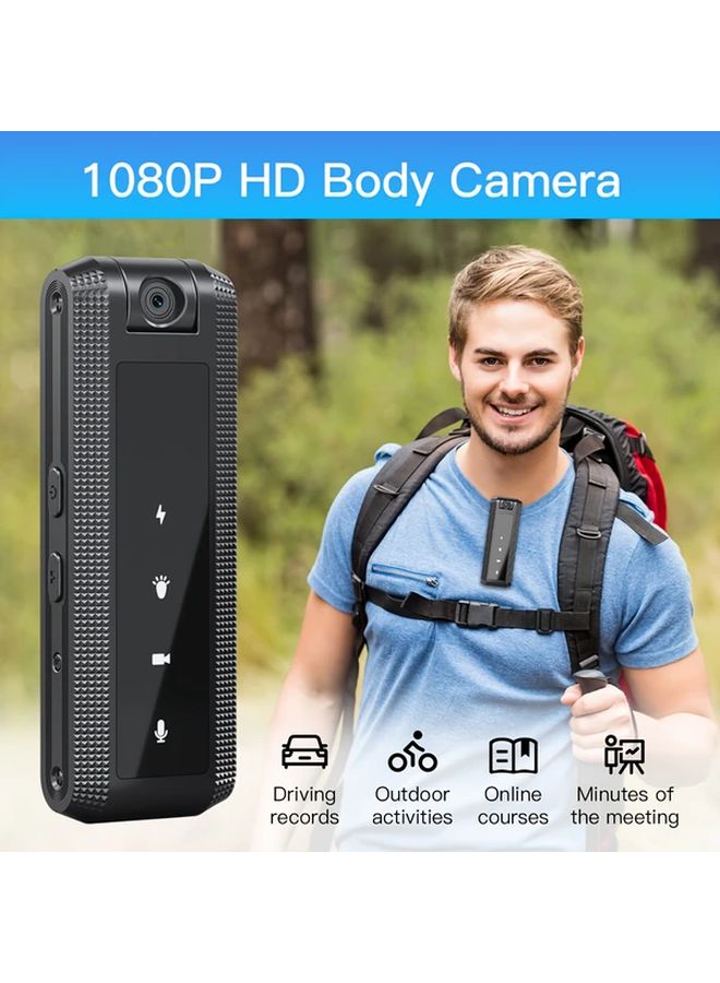 Portable 1080P HD Body Camera with 64GB Storage Night Vision USB Rechargeable - Image 1